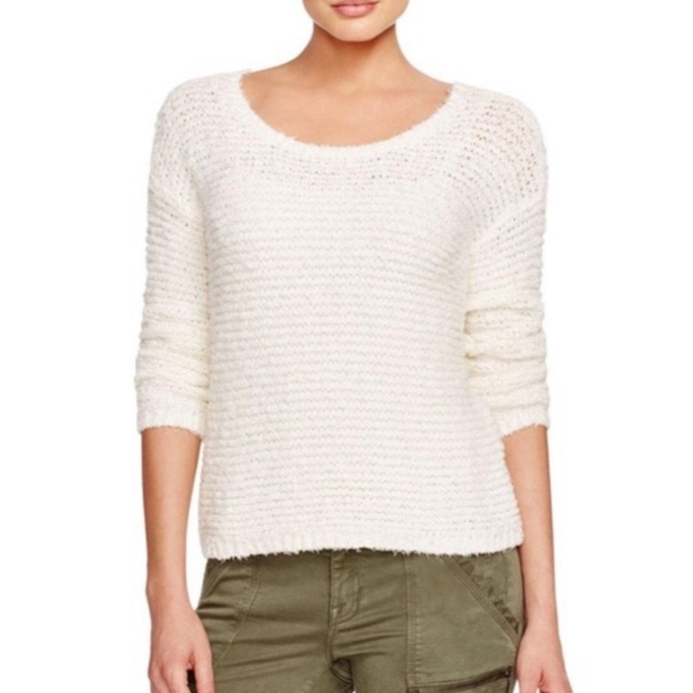 JOIE Anias White Fuzzy Sweater - M